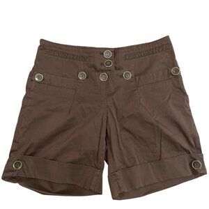 Charlotte Terantola Brown Short Buttons Front Zip Women's Size 4